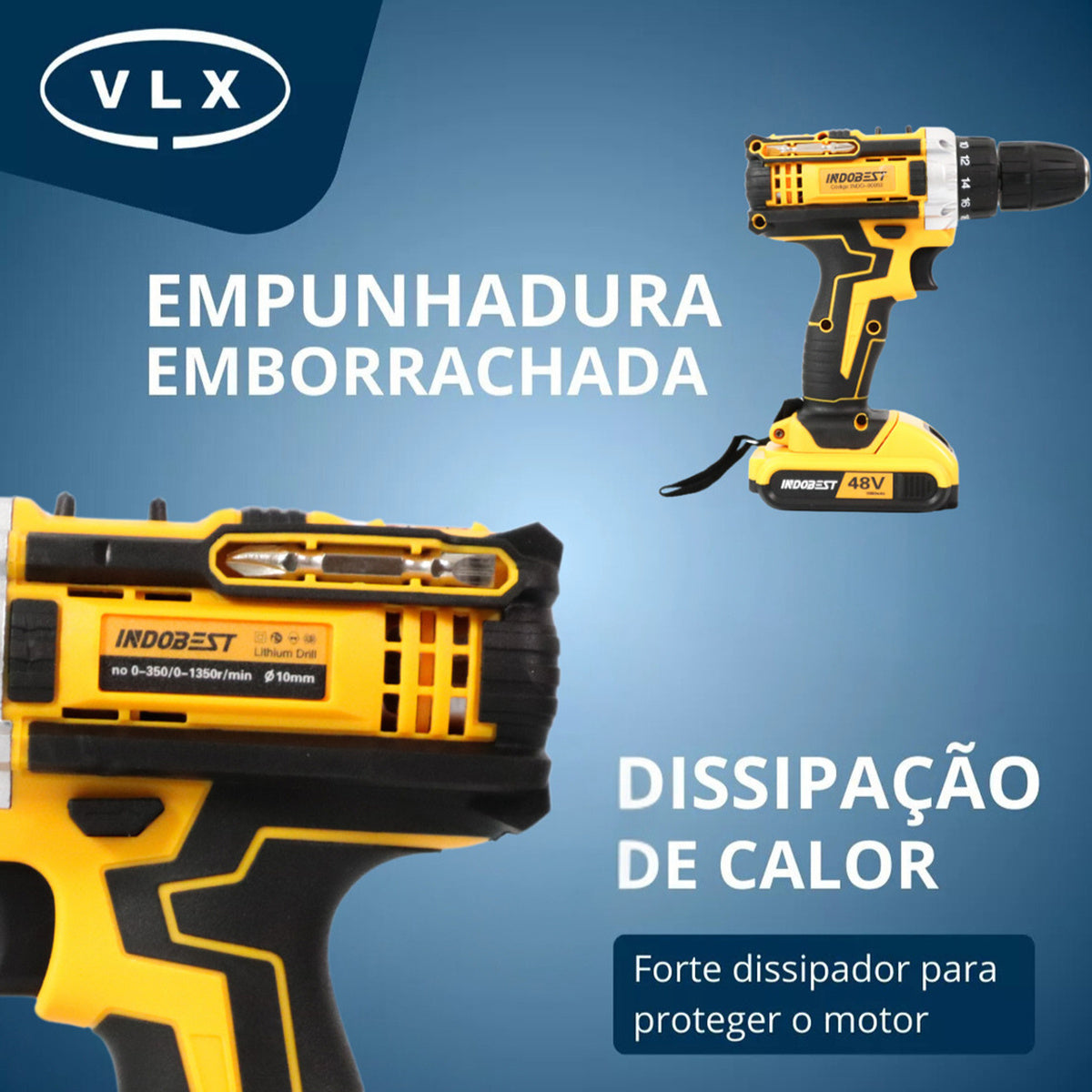 [PROMOÇÃO BLACK FRIDAY] Furadeira e Parafusadeira de Impacto Sem Fio 48V Recarregável, 2 Baterias, Estojo de Armazenamento e 28 Acessórios